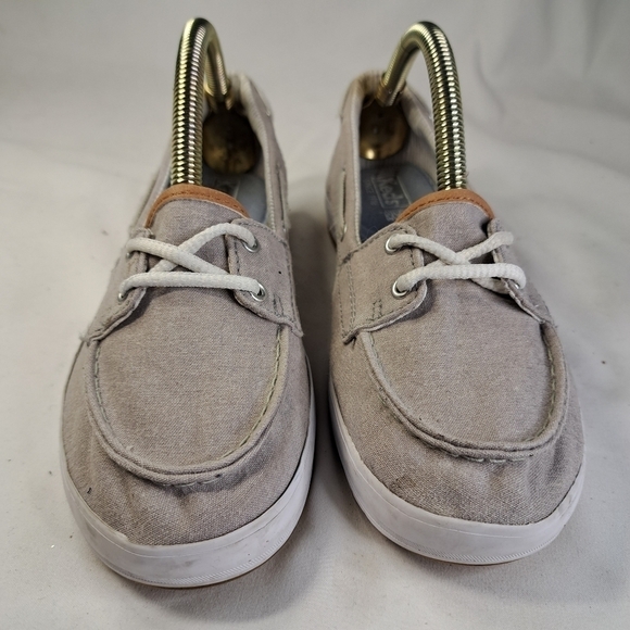 Keds lt gray canvas boatshoe sneakers women's size 6 - Picture 6 of 9